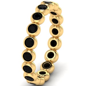 Silver Black Onyx Eternity Ring Onyx Eternity Ring Black Onyx Engagement Ring Unique Wedding Ring Stacking Ring Stackable Ring Matching Band