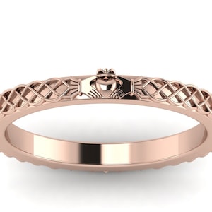 14K Gold Claddagh Engagement Ring Promise Ring Band Celtic Knot Ring For Women Unique Wedding Ring Silver Claddagh Ring Anniversary Ring