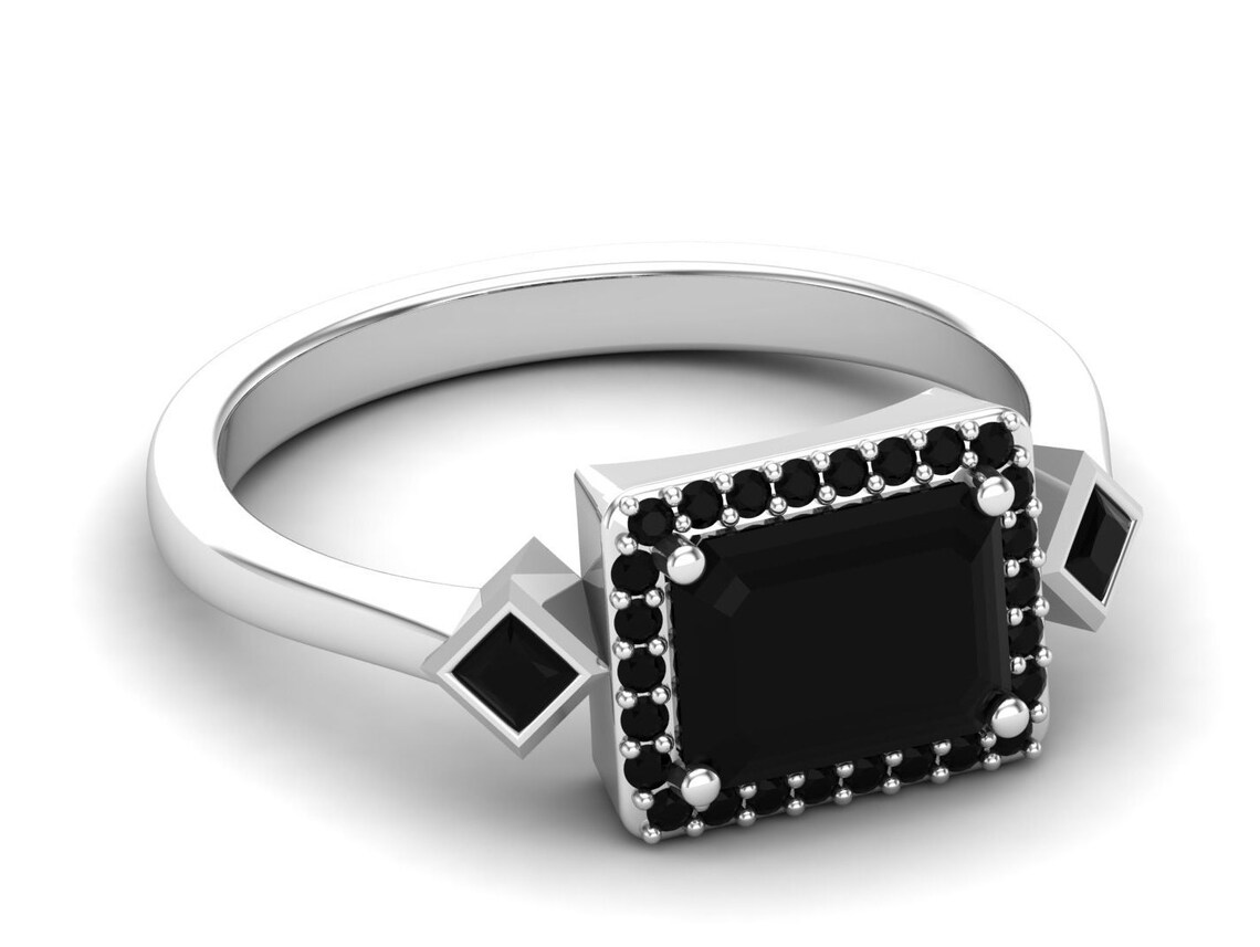 emerald cut black onyx engagement ring emerald cut black onyx engagement ring