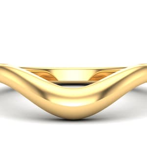 Curved Wedding Band Rings for Women Bridal Engagement Ring Aniversery Gifts for Her Unique Curved Band 14k Gold Curved Ring Band