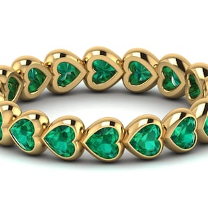 Emerald Full Eternity Band Gold Emerald Wedding Band Full Eternity Band Emerald Engagement Ring May Birthstone Anniversary Ring Promise Ring