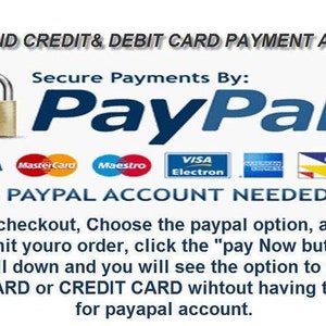 May include: A graphic showing that PayPal and credit and debit card payments are accepted. The graphic features the PayPal logo, a padlock, and logos for Visa, Mastercard, Maestro, Visa Electron, and Delta.