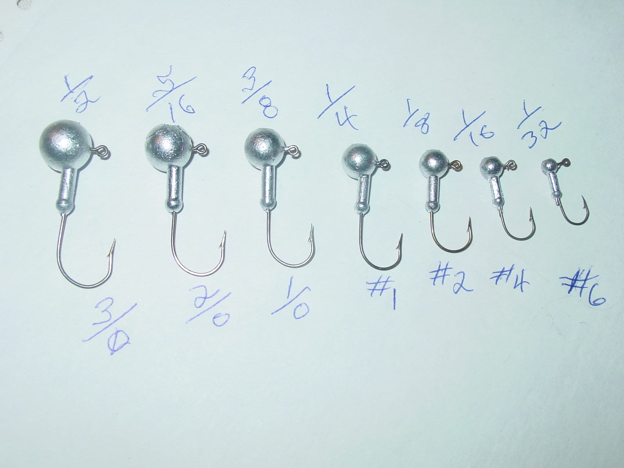 Round Head Jig - Sz: 1/80, 1/64, 1/32, 1/16, 1/8, 1/4 - Hk: 570 or 575 -  Collar: None