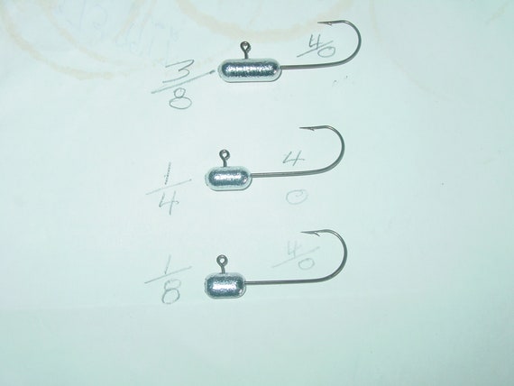 25/tube Jig Heads Your Choice 1, 1/0, 2/0, 3/0, 4/0 Eagle Claw Hook, You  Pick the Weight. 