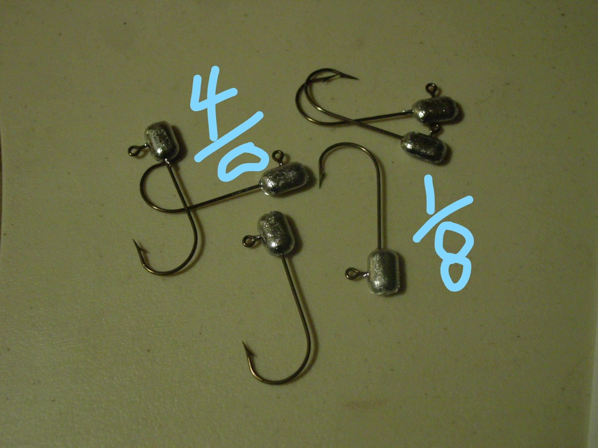 25/tube Jig Heads Your Choice 1, 1/0, 2/0, 3/0, 4/0 Eagle Claw Hook, You  Pick the Weight. 