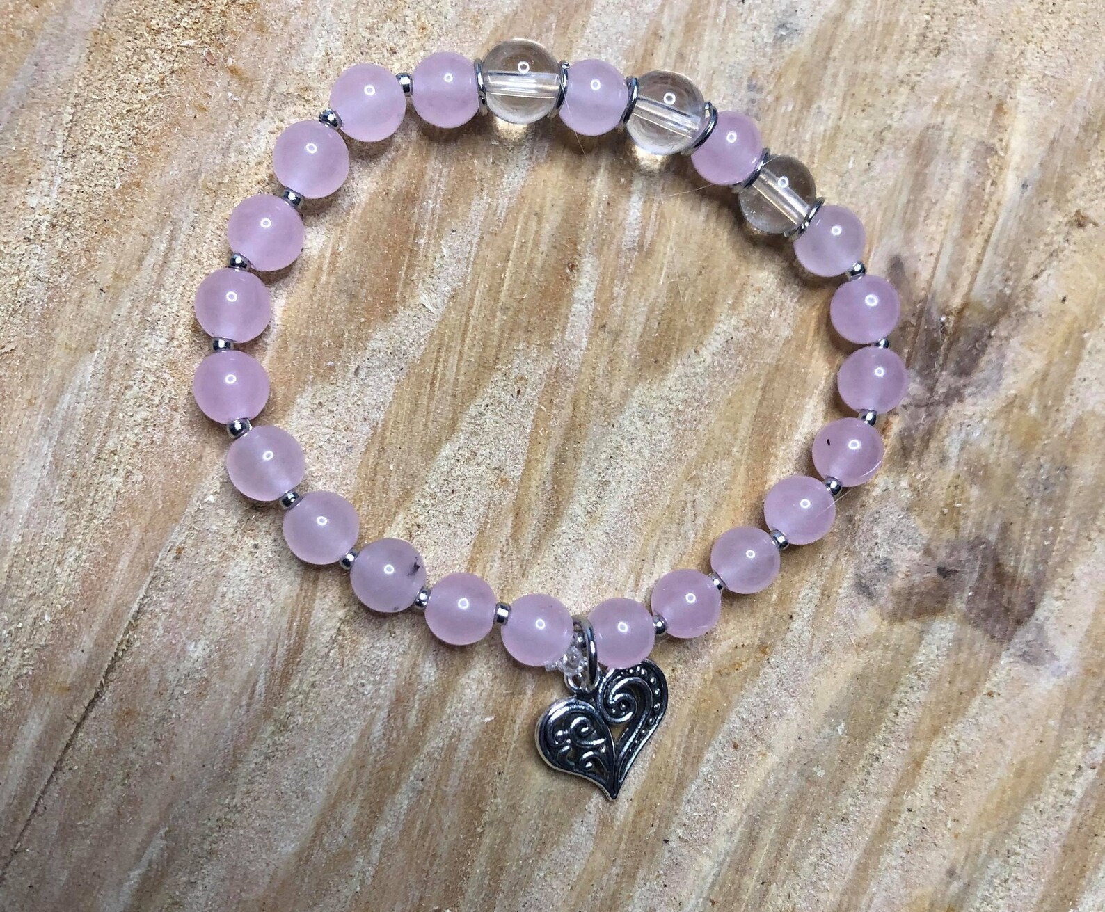 Wrap Bracelet/Necklace - Love - Rose Quartz main image 1