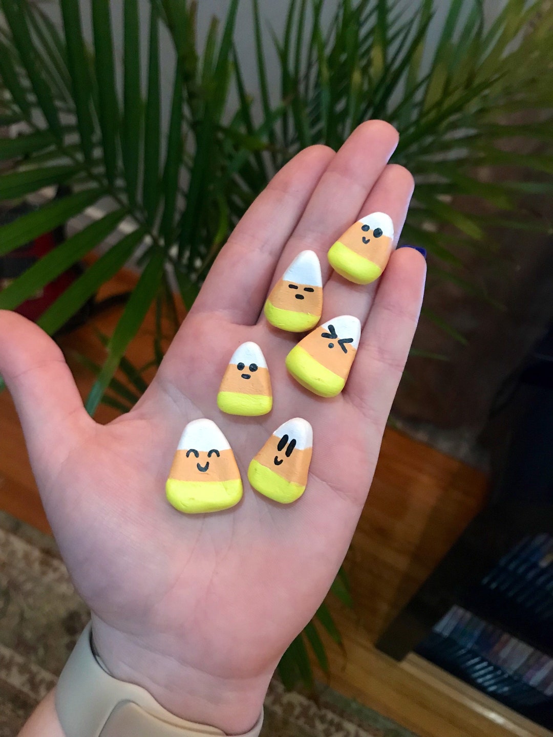 Mini Candy Corn Figurine, Halloween Figurine, Desk Friend, Plant Buddy ...
