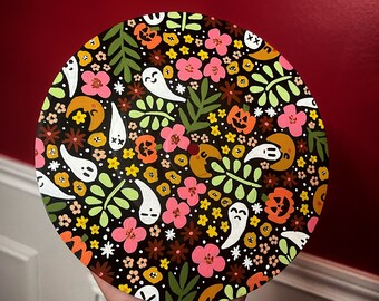 Halloween Pattern Vinyl, Repurposed Vinyl, Vinyl Record Art, Trippy Artwork, Spooky Cute Art