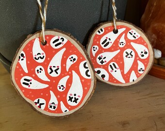 Ghost Ornaments, Halloween Ornament, Tree Decoration, Christmas Decoration, Bright Ghost Art