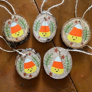 Candy Corn Ornaments, Halloween Ornament, Tree Decoration, Holiday Wall Hanging, Fall Decor, Christmas Ornament