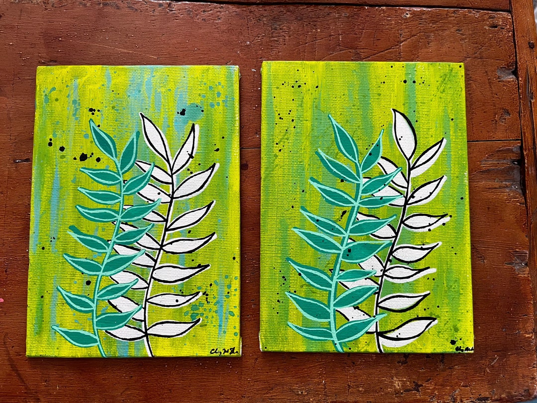 Colourful Vine Painting, Nature Art, Vine Painting, Bright Coloured Wall Art, Trippy Artwork Etsy