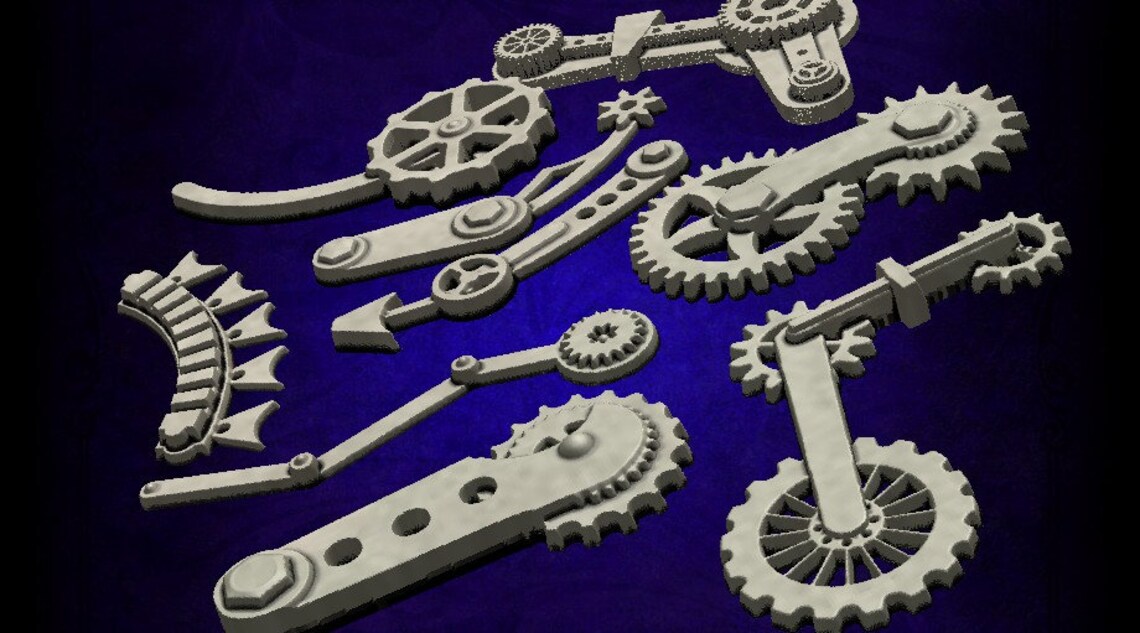 3d Model Cnc Router STL Steampunk Gear Assembly Set Vectric Etsy