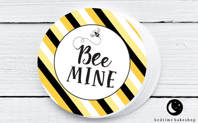 Printable Valentine's Day Cookie Tag Bee Mine 2 - Etsy