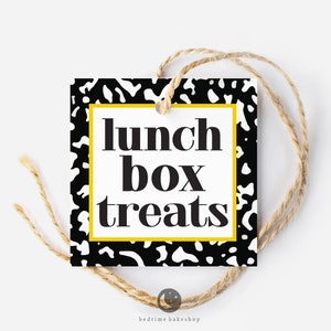 Printable 2" Square Cookie Tag Welcome Back Lunch Box Treats- Back to School - Tags Back to school cookies