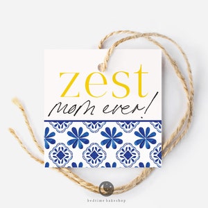 Etiqueta de biscoito quadrada de 2" para impressão - Zest Mom Ever! Etiqueta de biscoito de limão para biscoitos do dia das mães Etiqueta quadrada Etiqueta de guloseimas -2"