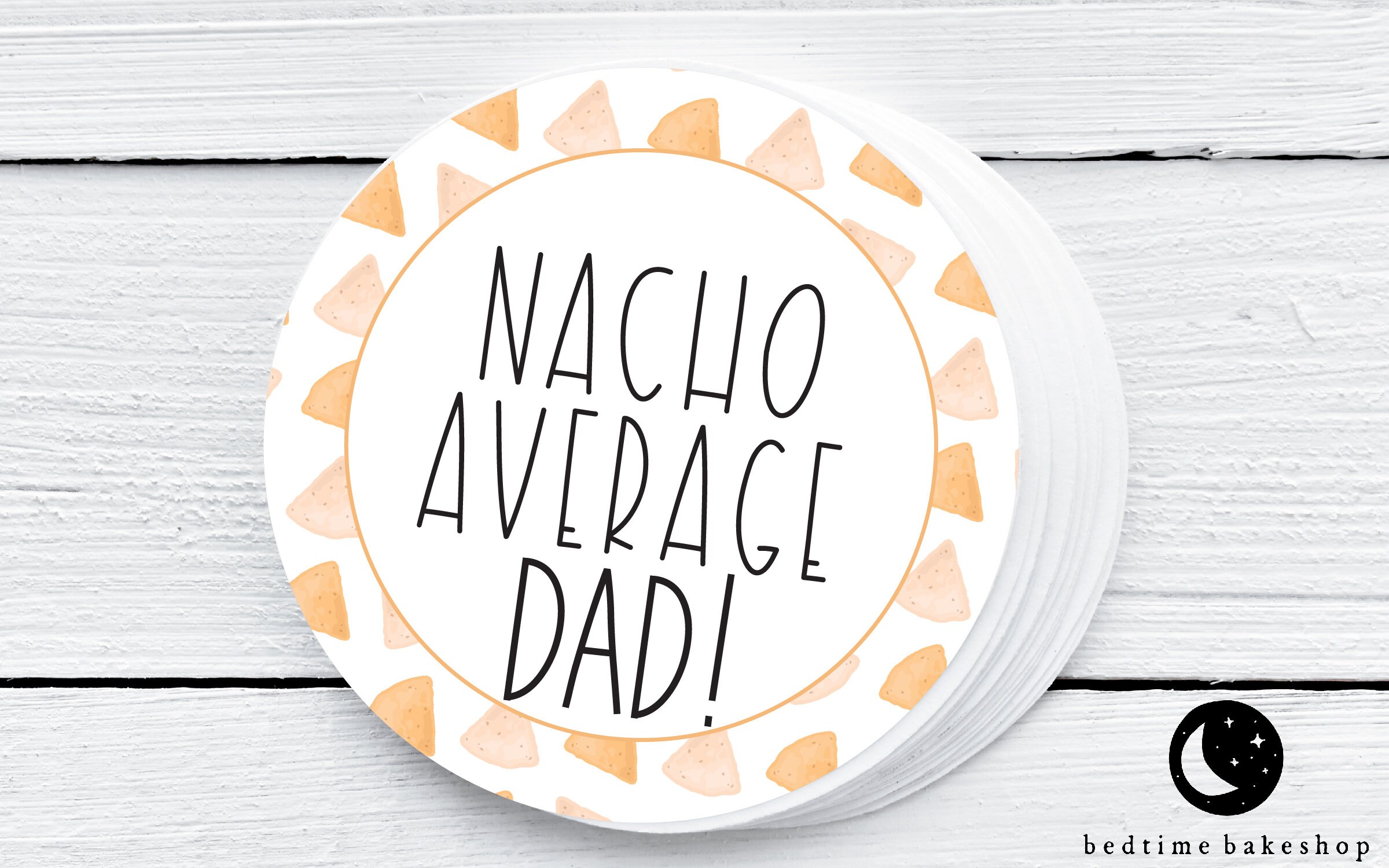 Printable Mini Cookie Card - 2" X 2" Round Tag Happy Father…