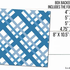 Blau karierte Vatertag Bundle von Box Backers Cookie Box Verpackung Hintergrund - Klare Box Backer Printable