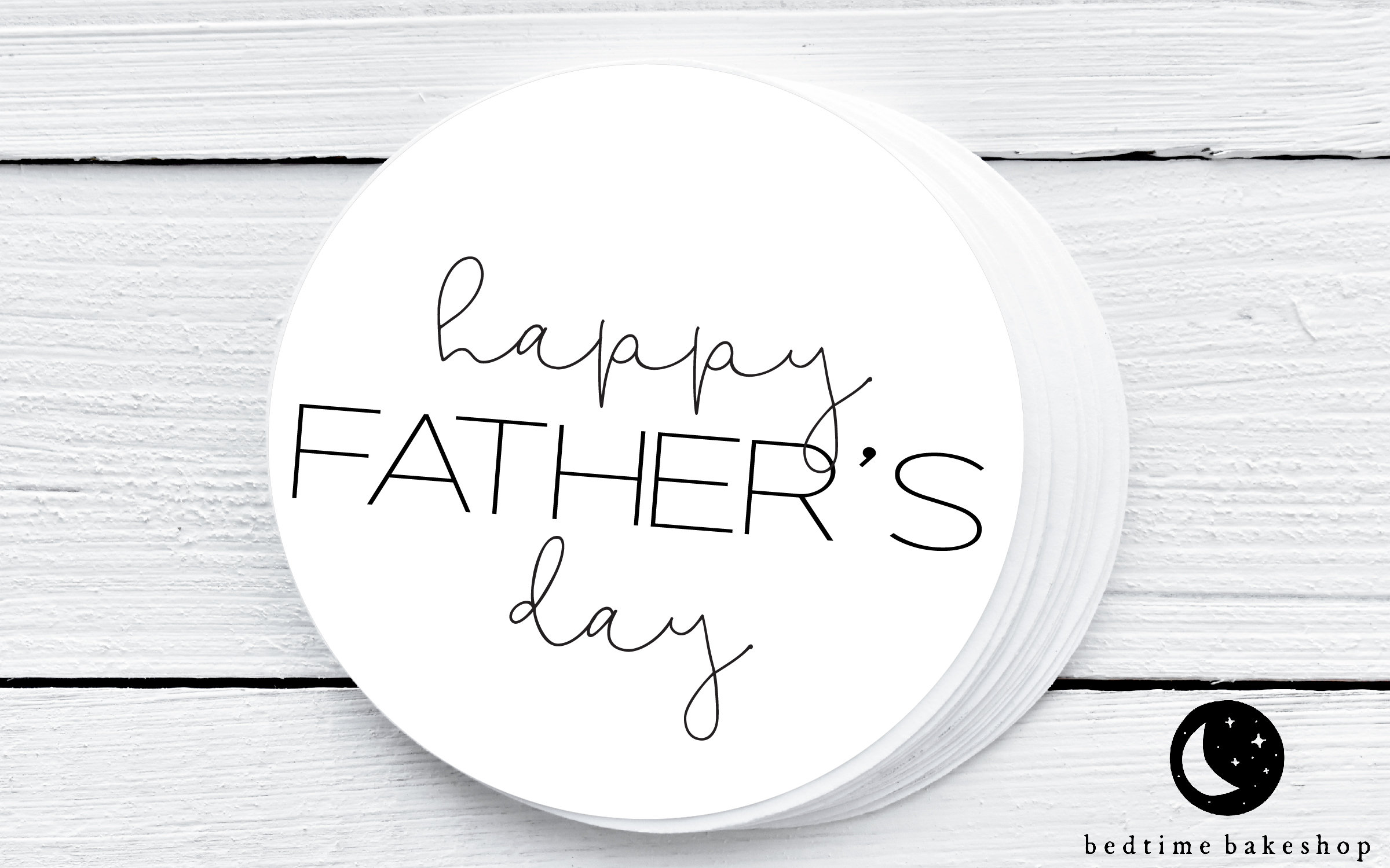 Printable 2" Round Father's Day Cookie Tag - Happy Father…