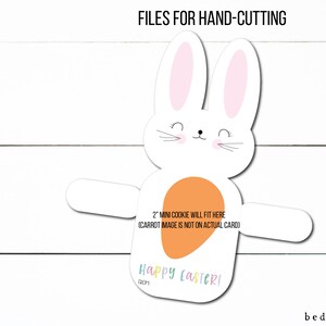 Digital druckbare Cookie Candy Hugger Karte - Osterfrühling - Lächelnder Hase Karotten Kekse zum HANDSCHNEIDEN