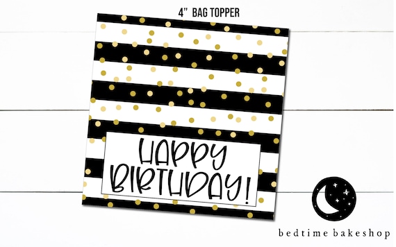4 Happy Birthday Treat Topper Printable Treat Bag - Etsy