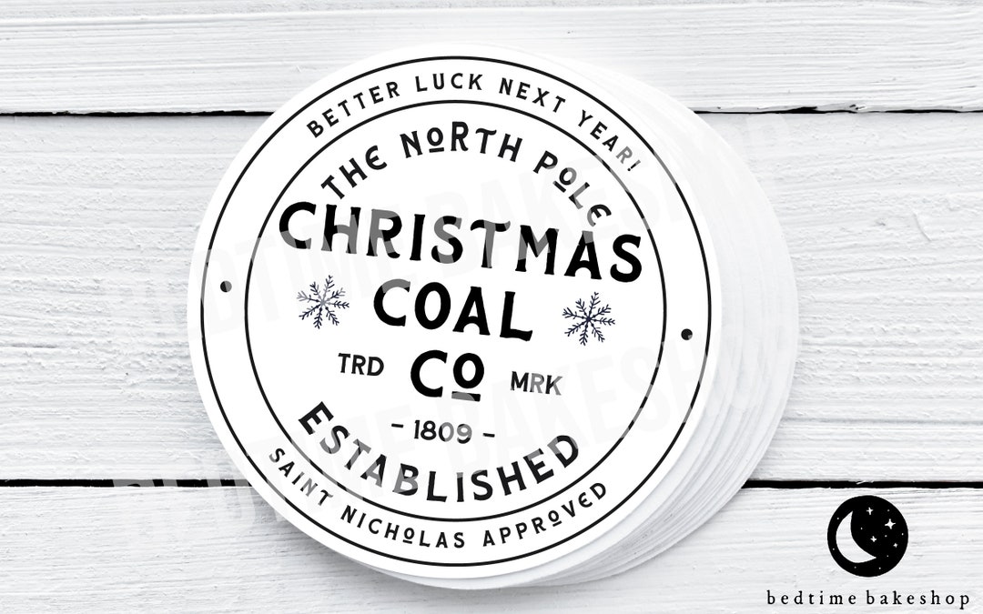 Printable Christmas Cookie Tag - Merry Christmas Coal Company Coal ...