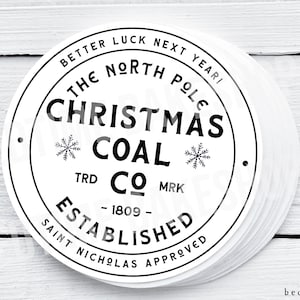 Printable Christmas Cookie Tag - Merry Christmas Coal Company Coal Cookies Tag Christmas Winter Tag Christmas Cookie Tag Goodie tag -2"