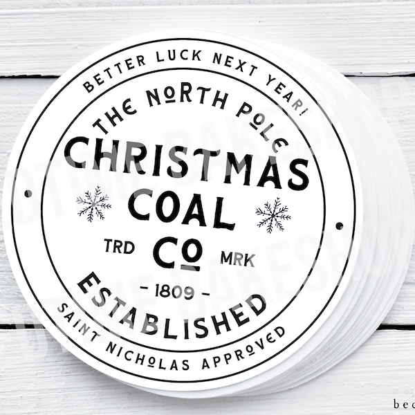 Printable Christmas Cookie Tag - Merry Christmas Coal Company Coal Cookies Tag Christmas Winter Tag Christmas Cookie Tag Goodie tag -2"