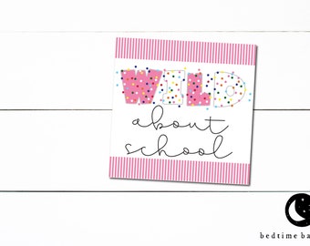Printable 2&quot; Square Cookie Tag Wild About School Circus Animal Cookie Tags Back to school cookies