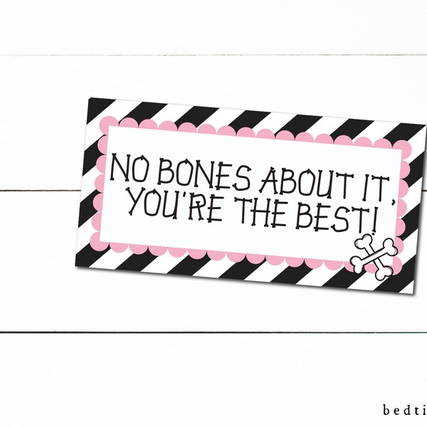 Printable 1.5" x 3" Halloween Cookie Tag No Bones About it You're The Best Rectangle Cookie Tags - Cookie Tags - Cookie Business Packaging