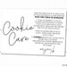 Printable Cookie Care Freezing Instruction Card - 3.5' x 5'-Freezing Cookie Tag - Cookies