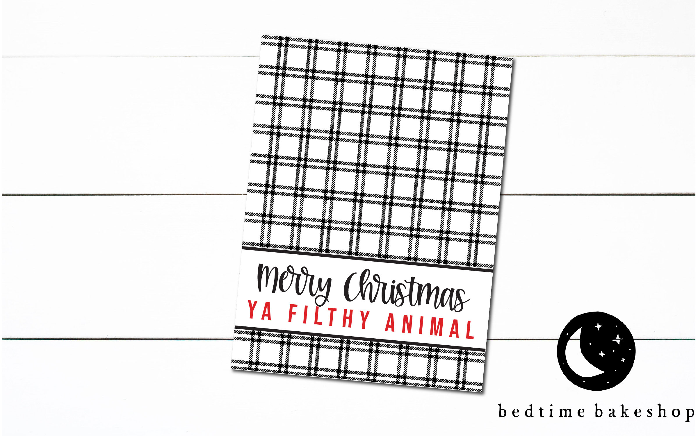 3 Printable Merry Christmas Ya Filthy Animal Grid Plaid - Etsy Australia