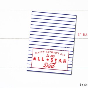 3 "Happy Father's Day All Star Dad Sports Treat Topper Printable Treat Bag Toppers - Vatertag Goodie Bag Topper