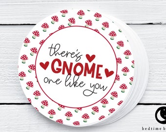 Printable Valentine's Day Cookie Tag - There's Gnome One Like You Cookie Tags Love Tag Goodie tag -2" Valentine's Day Gift Tag