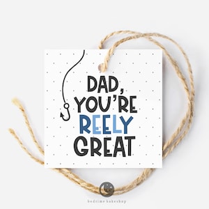 Druckbarer 2" quadratischer Cookie-Anhänger - Happy Father's Day ""Dad, You're Reely Great""