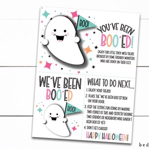 You&#39;ve Been Boo&#39;ed Instructions Pink Mint Orange - Ghost Cookies - Boo Bucket Instructions