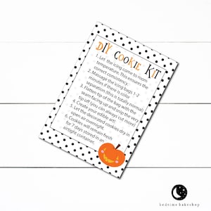 Printable Happy Halloween DIY Cookie Kit Card - 3.5" x 5" Mini Cookie Card- Halloween Printable- Fall Cookie Tag - Cookies