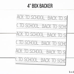 Printable 4"x4"Cookie Box Packaging Background Back To School Lined Paper Handwriting Cookie-Box backer Printable-Summer Cookie Tag -Cookies