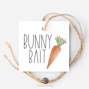 Étiquette imprimable de biscuit de Pâques - place d'appât de lapin de carotte d'aquarelle de Joyeuses Pâques - 2" étiquette de cadeau de printemps de Pâques