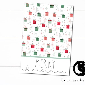 Druckbare Mini Cookie Karte - 3.5 "X 5" Hellblau Grün Geschenke Frohe Weihnachten Cookie Verpackung Mini Cookies