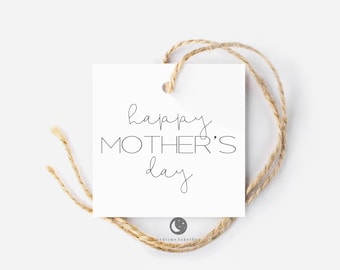 Printable Mother's Day Cookie Tag -  Minimalist Square  Tag Goodie tag -2"