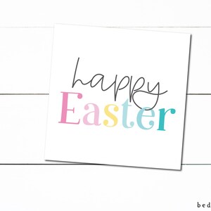 Printable Easter Cookie Tag Happy Easter Minimalist Square 2 Easter Spring Gift Tag image 3