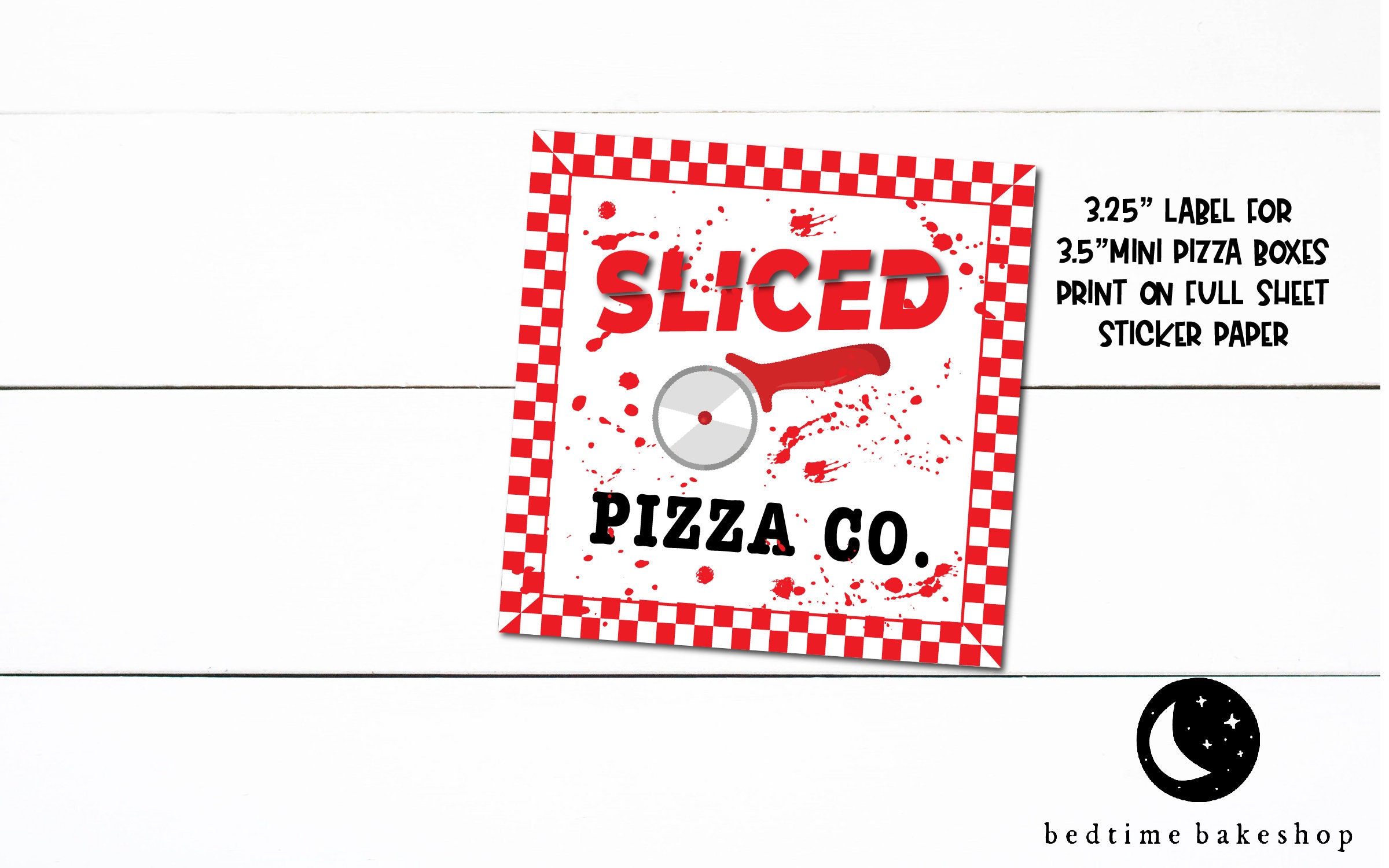 Printable 3.25 Square Mini Pizza Box Label Pizza Co. Etsy