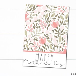 Mini tarjeta de galleta imprimible - 3,5" X 5" Feliz Día de la Madre Rosas Empaquetado de galletas florales Mini galletas