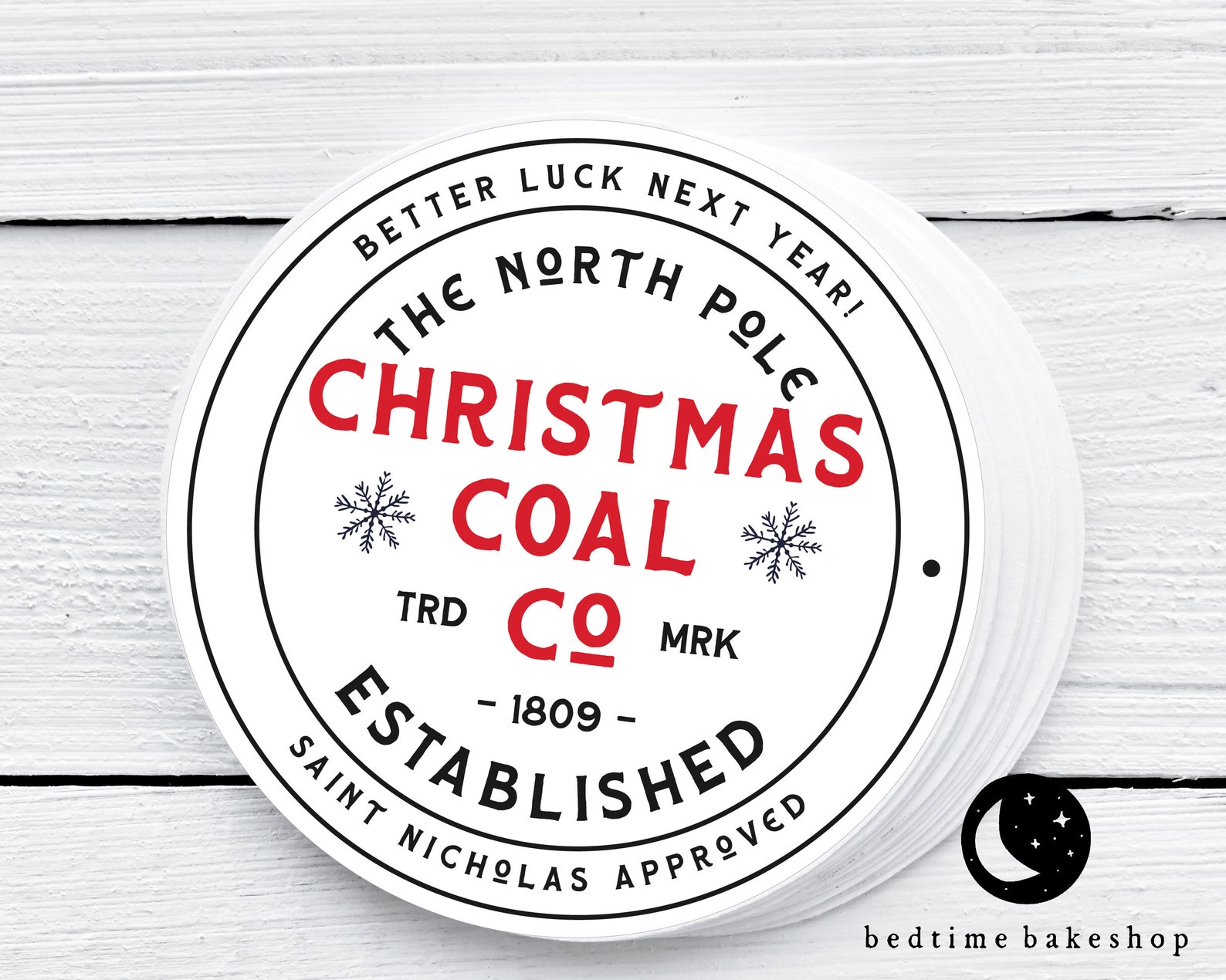 Printable Christmas Cookie Tag Merry Christmas Coal Company - Etsy
