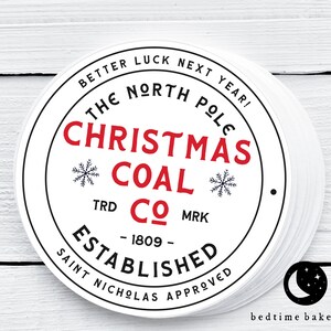 Printable Christmas Cookie Tag Merry Christmas Coal Company | Etsy