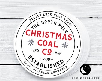 Printable Christmas Cookie Tag - Merry Christmas Coal Company Coal Cookies Tag Christmas Winter Tag Christmas Cookie Tag Goodie tag -2