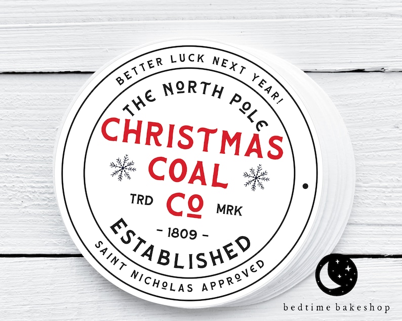 Printable Christmas Cookie Tag - Merry Christmas Coal Company Coal Cookies Tag Christmas Winter Tag Christmas Cookie Tag Goodie tag -2' 