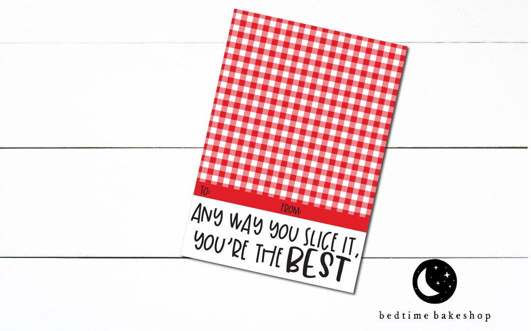 Printable Mini Cookie Card 3.5 X 5 Valentine's Day Card to From Pizza ...