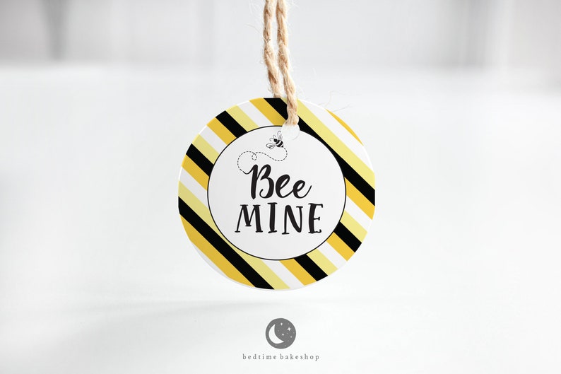 Printable Valentine's Day Cookie Tag Bee Mine 2 - Etsy