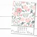 Printable Mini Cookie Card - 3.5' X 5' Happy Mother's Day Dusty Pink Floral Cookie Packaging Mini Cookies 